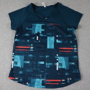 Under Armour Shirt Top Womens Medium HeatGear Fitted Activewear Short Sleeve